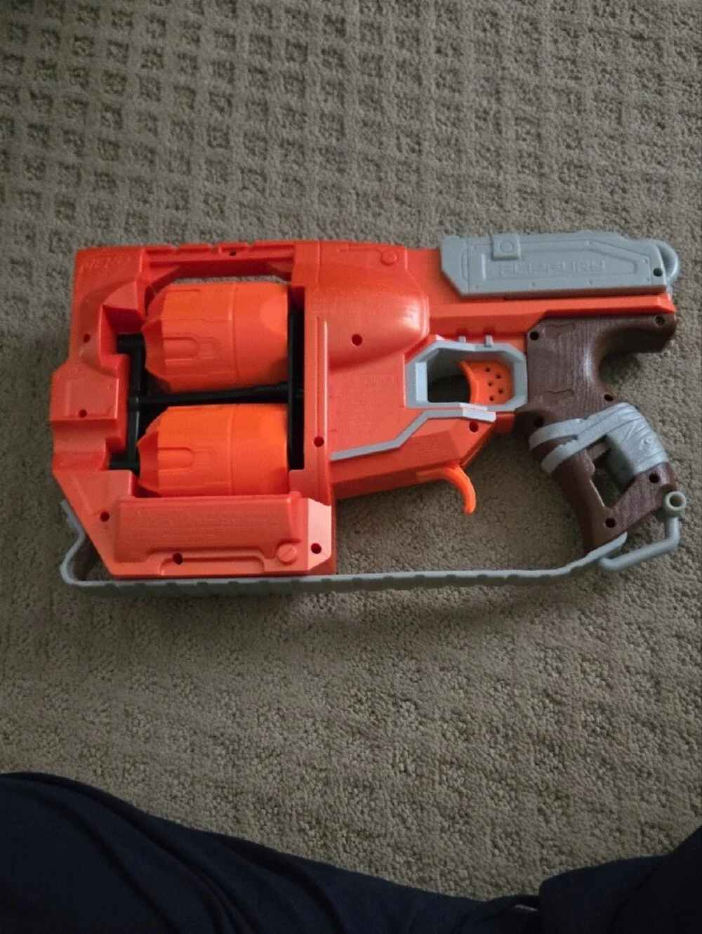 Nerf FlipFury Orange and Gray Dual-Drum Blaster